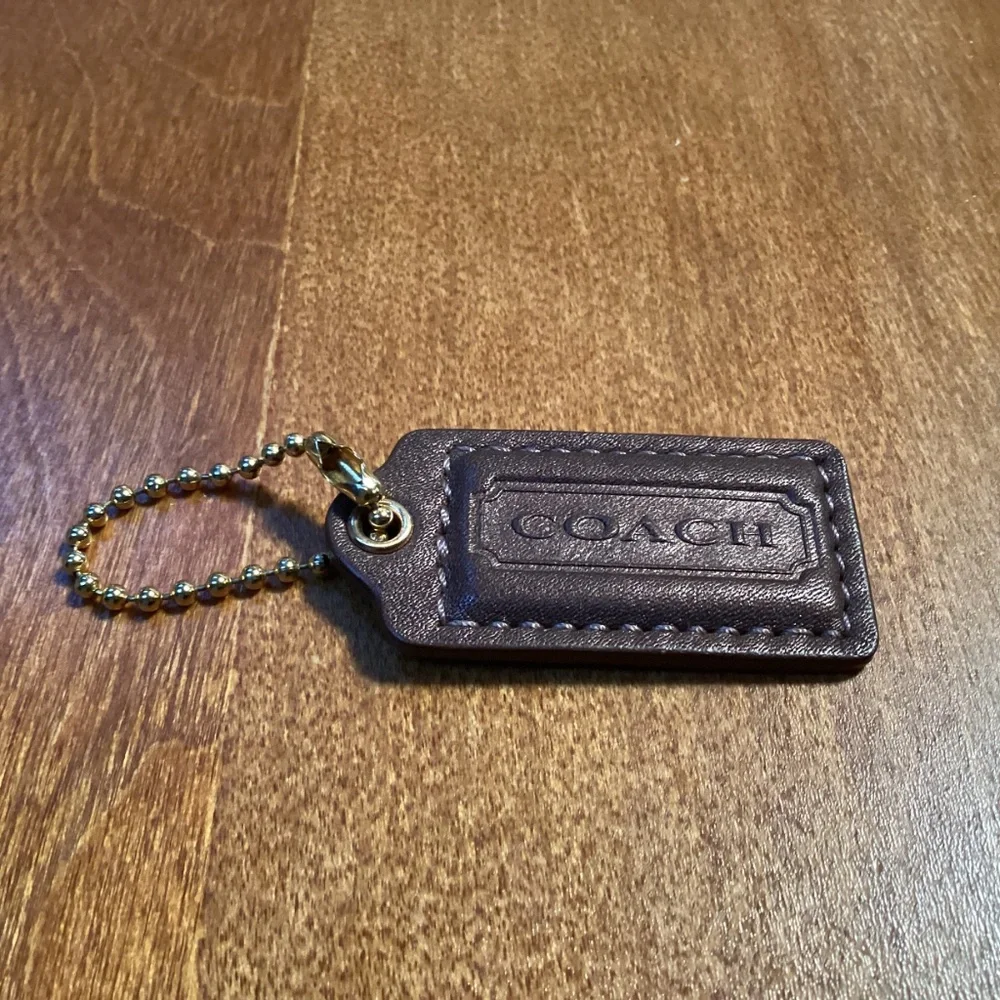 Coach Dark Brown Leather Bag Tag/Hang Tag